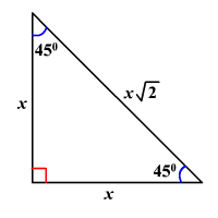 Right Triangle degrees 44, 46, 90