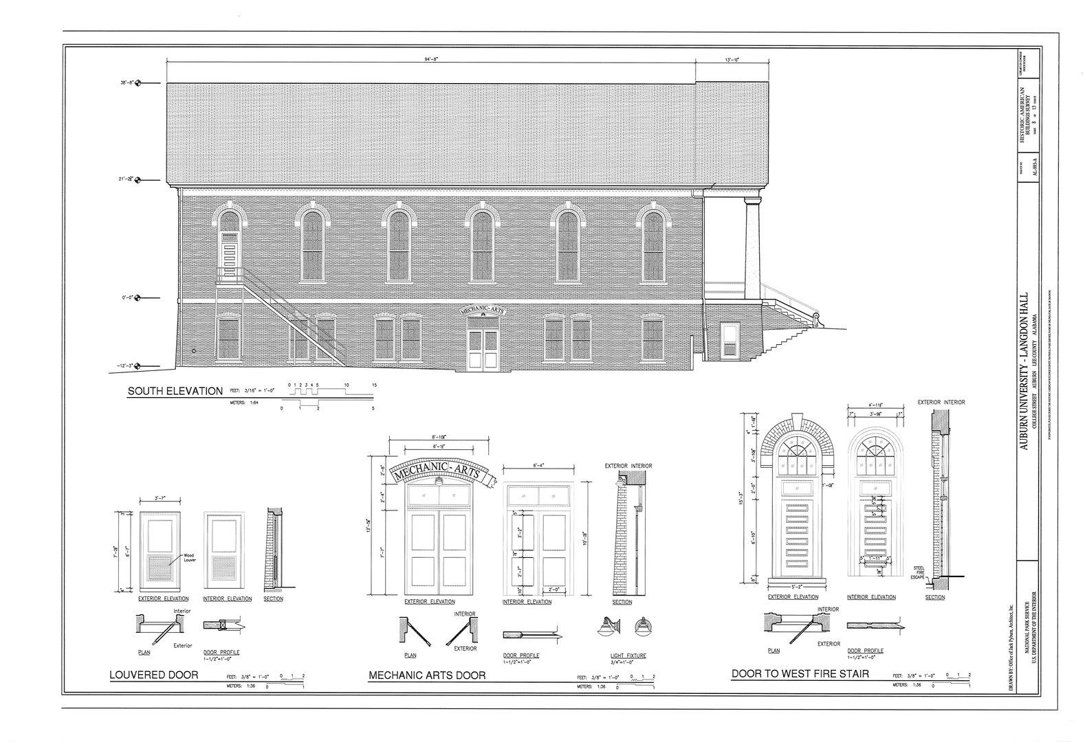 Auburn University, Langdon Hall, College Street, Auburn, Lee County, AL HABS AL-993-A (sheet 8 of 13)