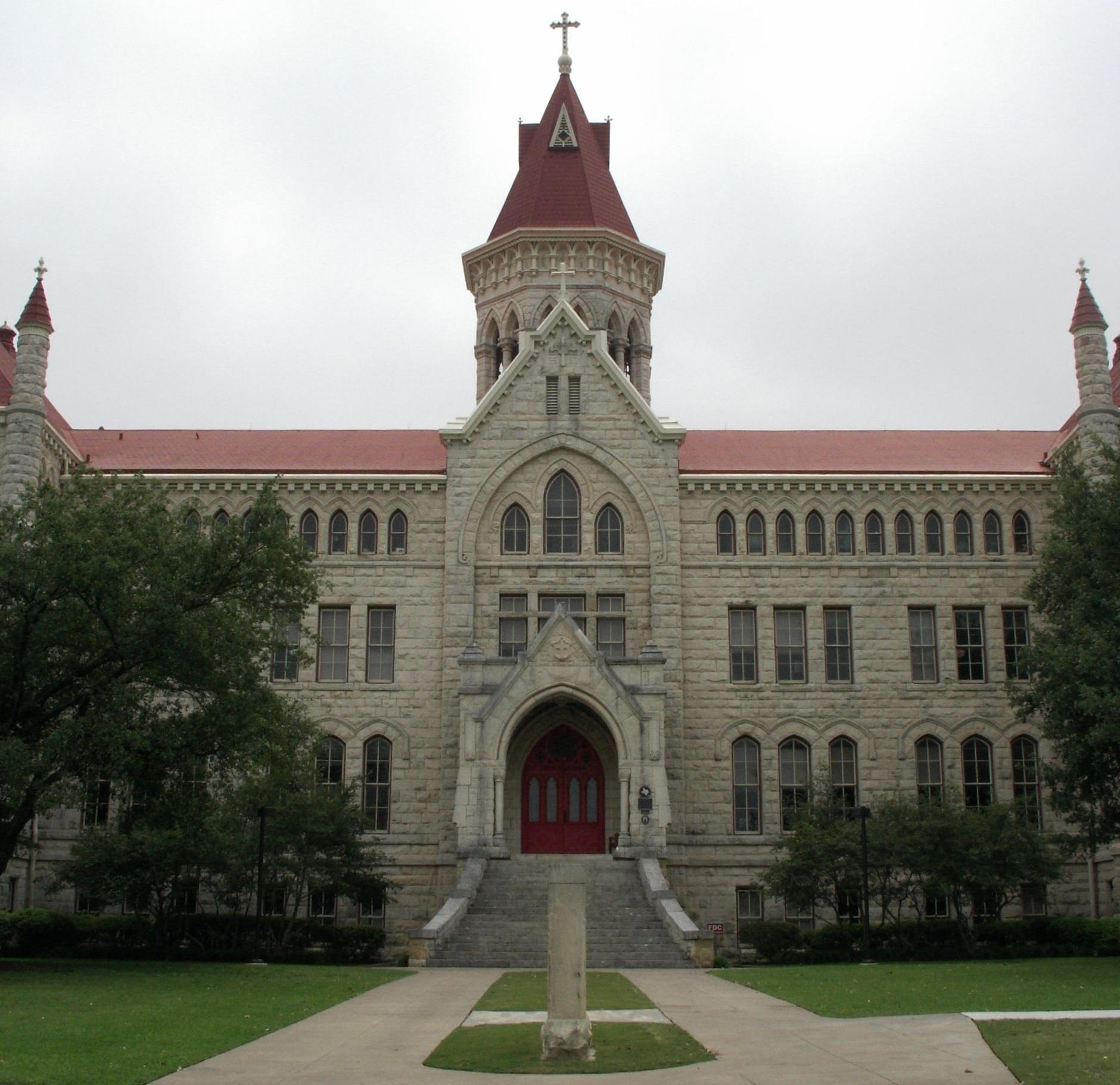The north side of the main building at St. Edward's University.