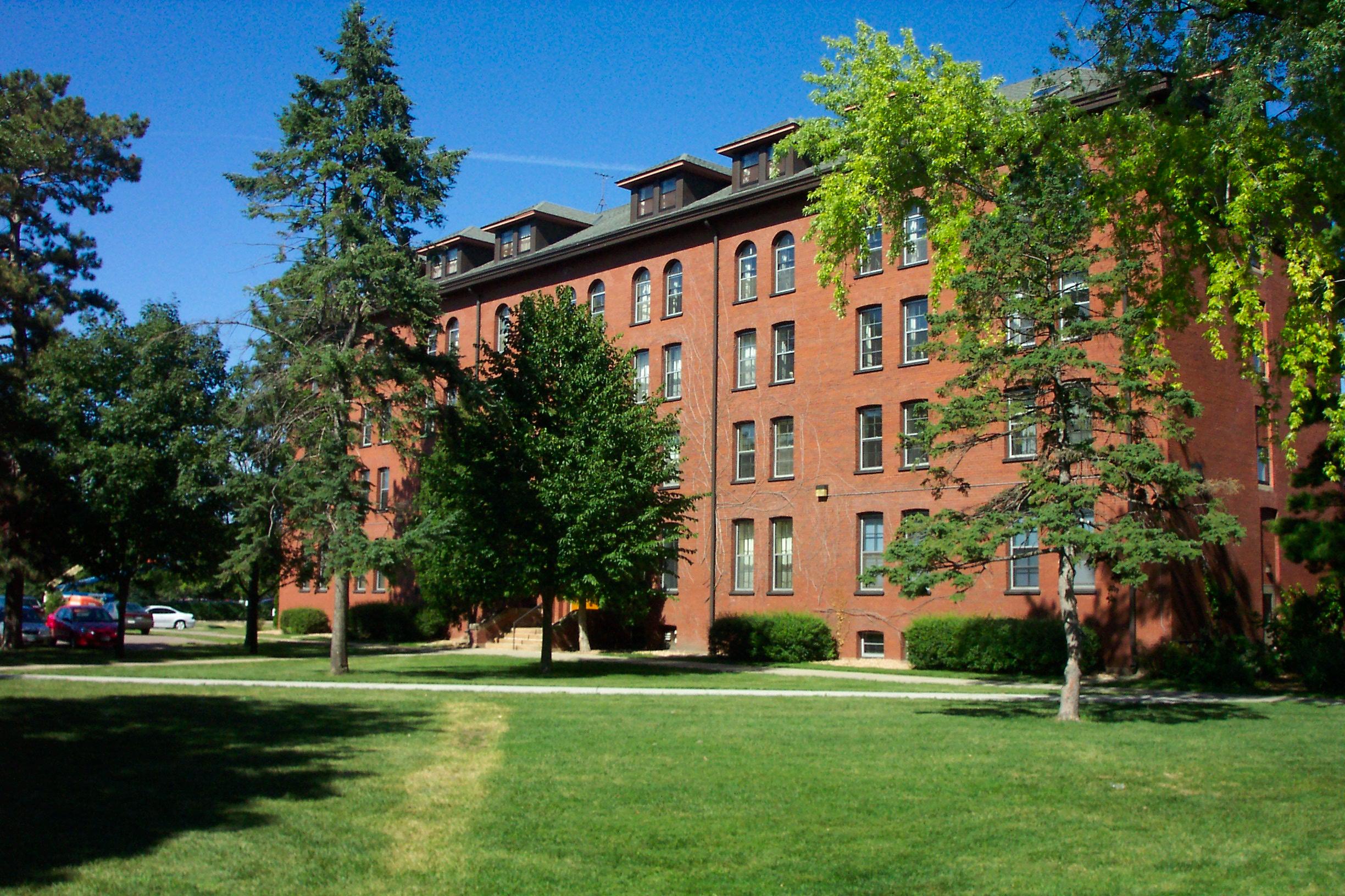 Cretin Hall (University of St. Thomas in St. Paul, Minnesota). It is the original front of Cretin Hall before the orientation of the campus switched to the other side.