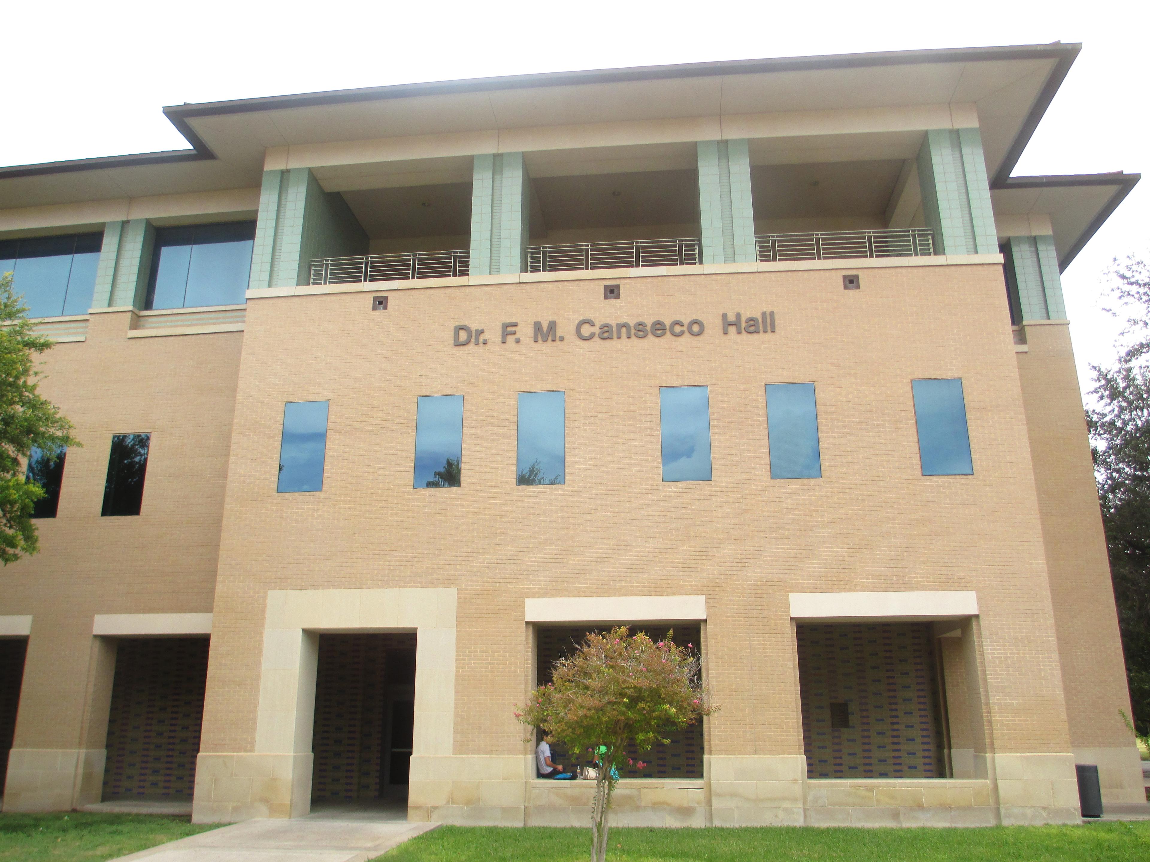 I took photo with Canon camera of Dr. F.M. Canseco Hall at Texas A&M University in Laredo, TX.