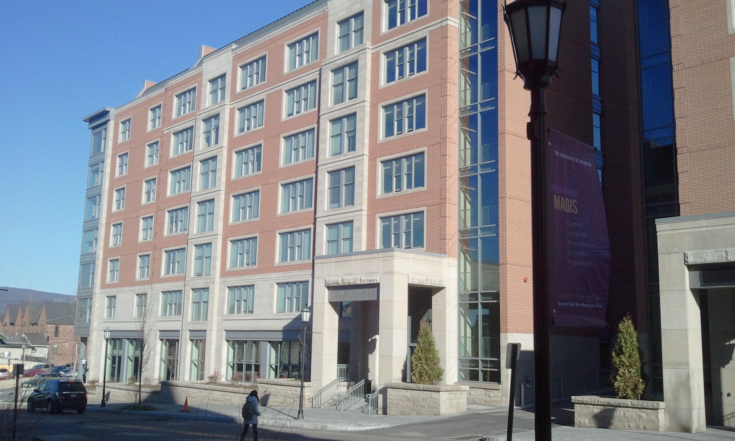 The newly finished and dedicated (Fall 2011) Pilarz Hall on a cold December morning.