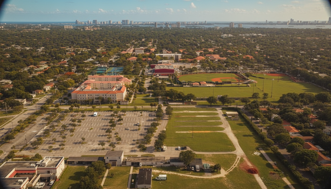 Aerial Miami Barry University college campus