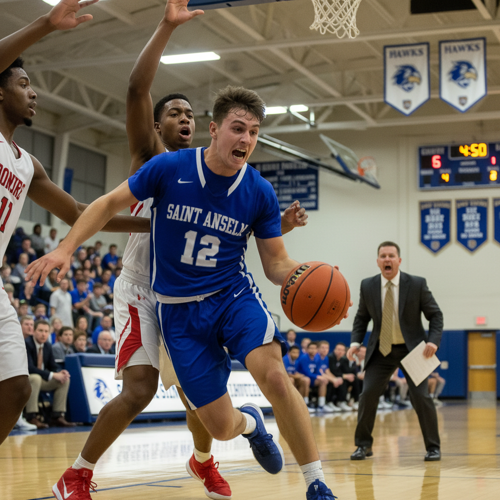 Sports Basketball Arena Intense Moment