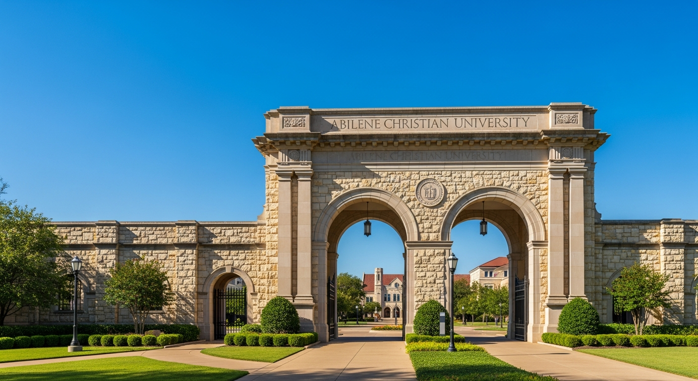 iconic campus entrance gate or sign