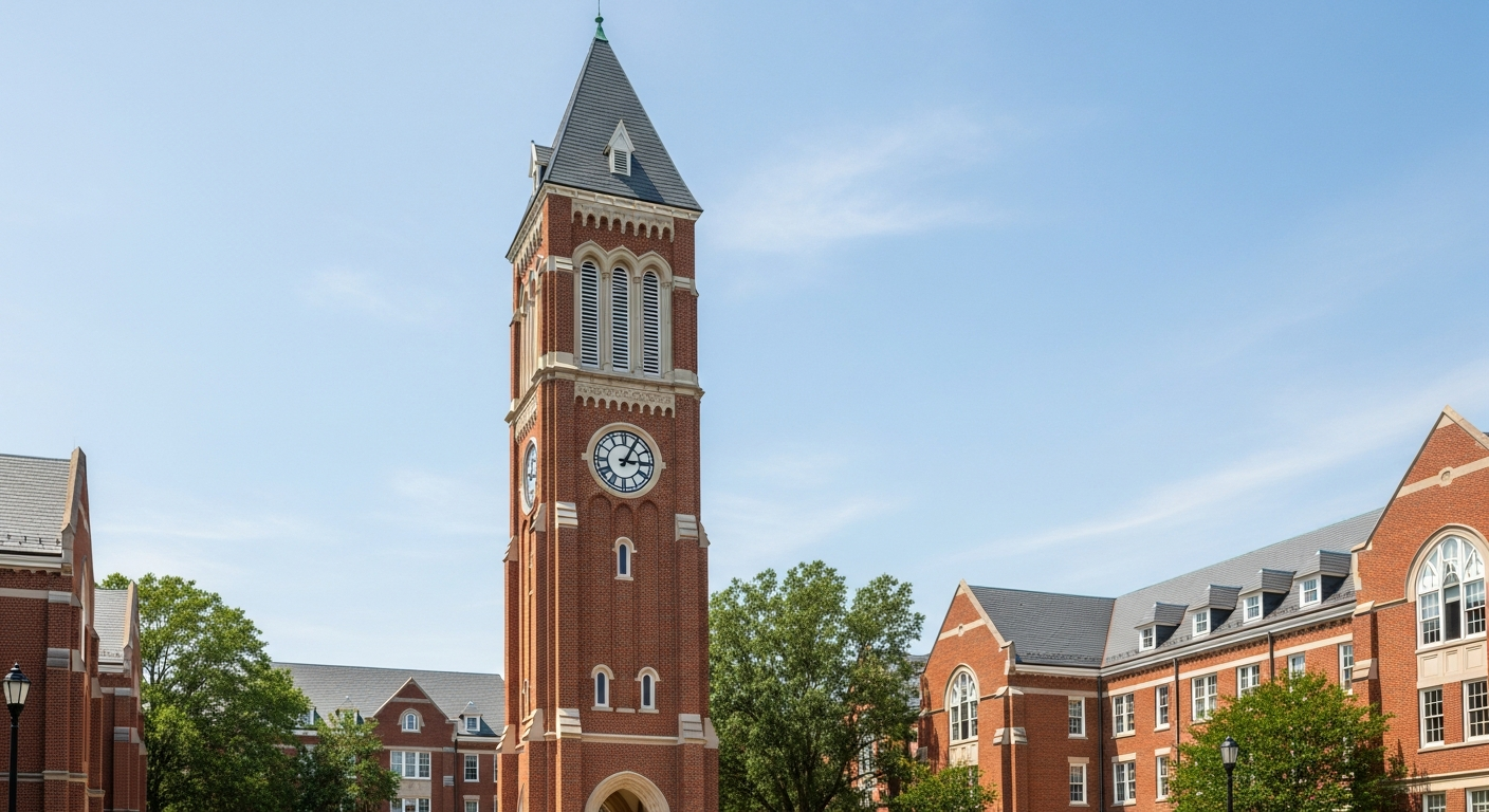 campus bell tower, clock tower, or landmark building