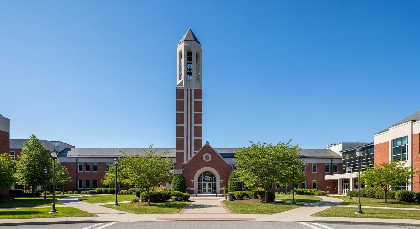 campus bell tower, clock tower, or landmark building