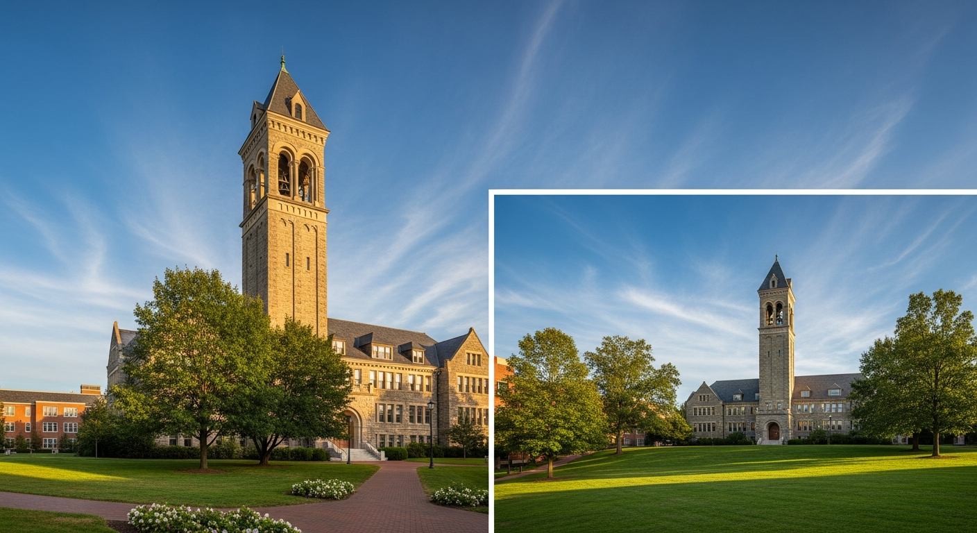 campus bell tower, clock tower, or landmark building