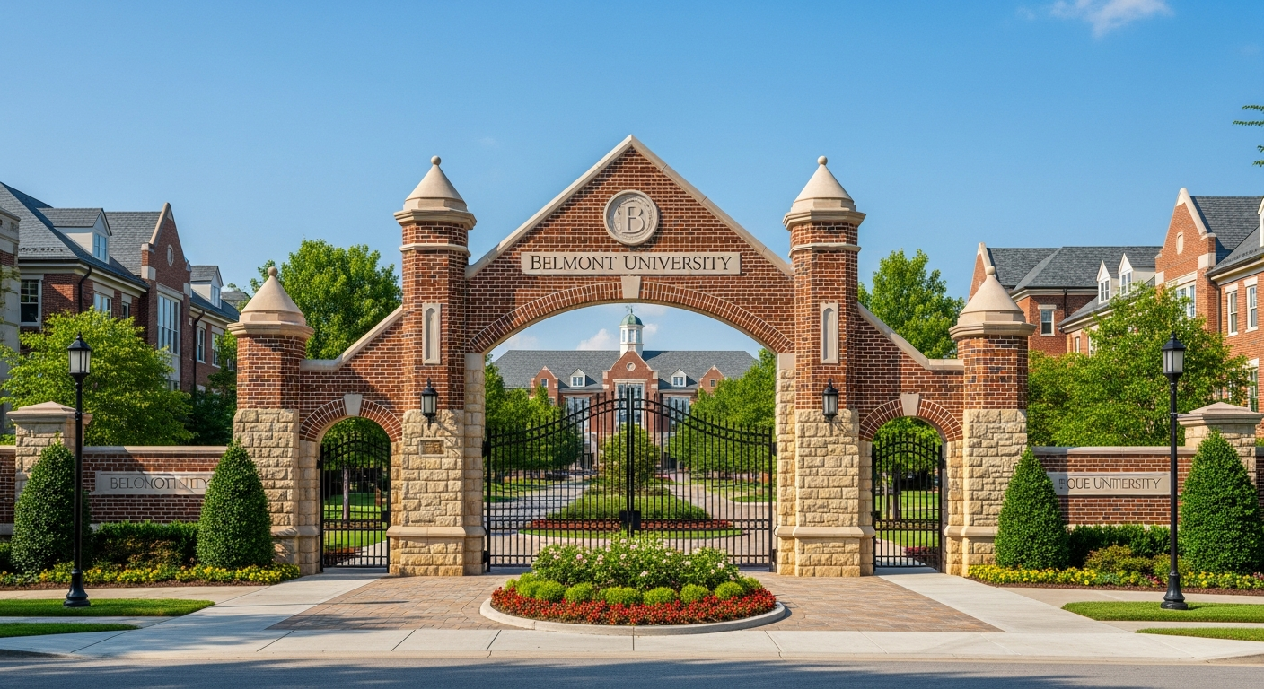 iconic campus entrance gate or sign
