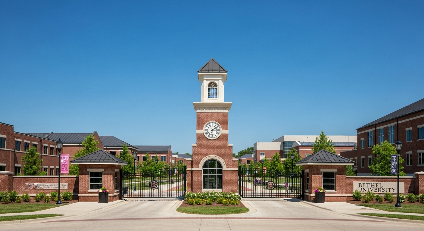 iconic campus entrance gate or sign