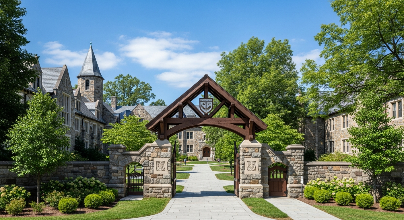 iconic campus entrance gate or sign