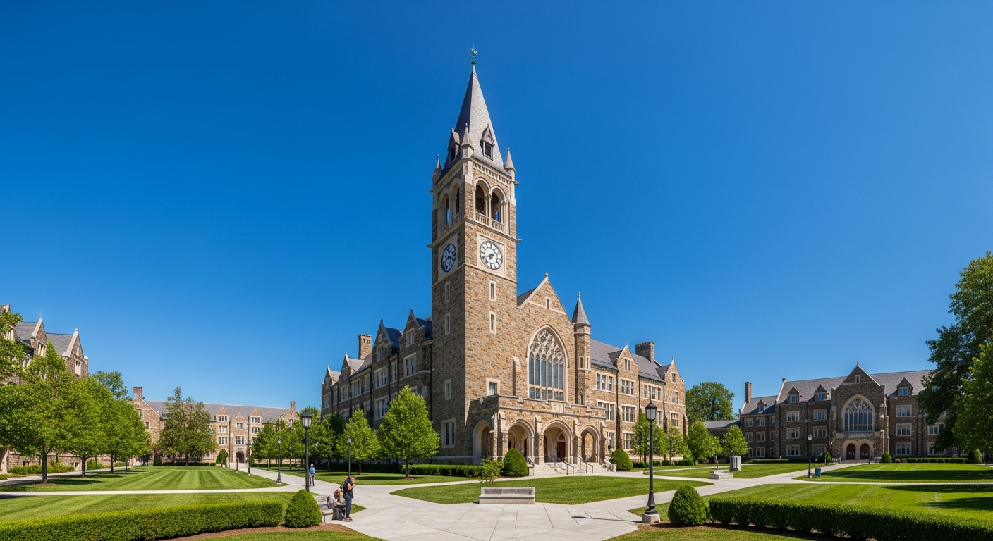 campus bell tower, clock tower, or landmark building