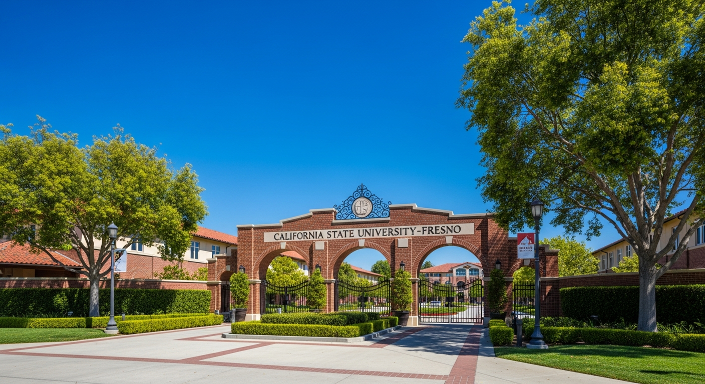 iconic campus entrance gate or sign