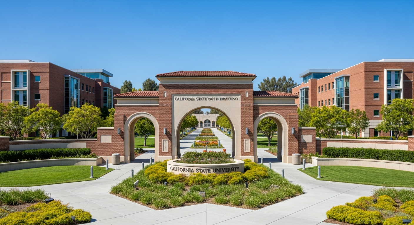 iconic campus entrance gate or sign