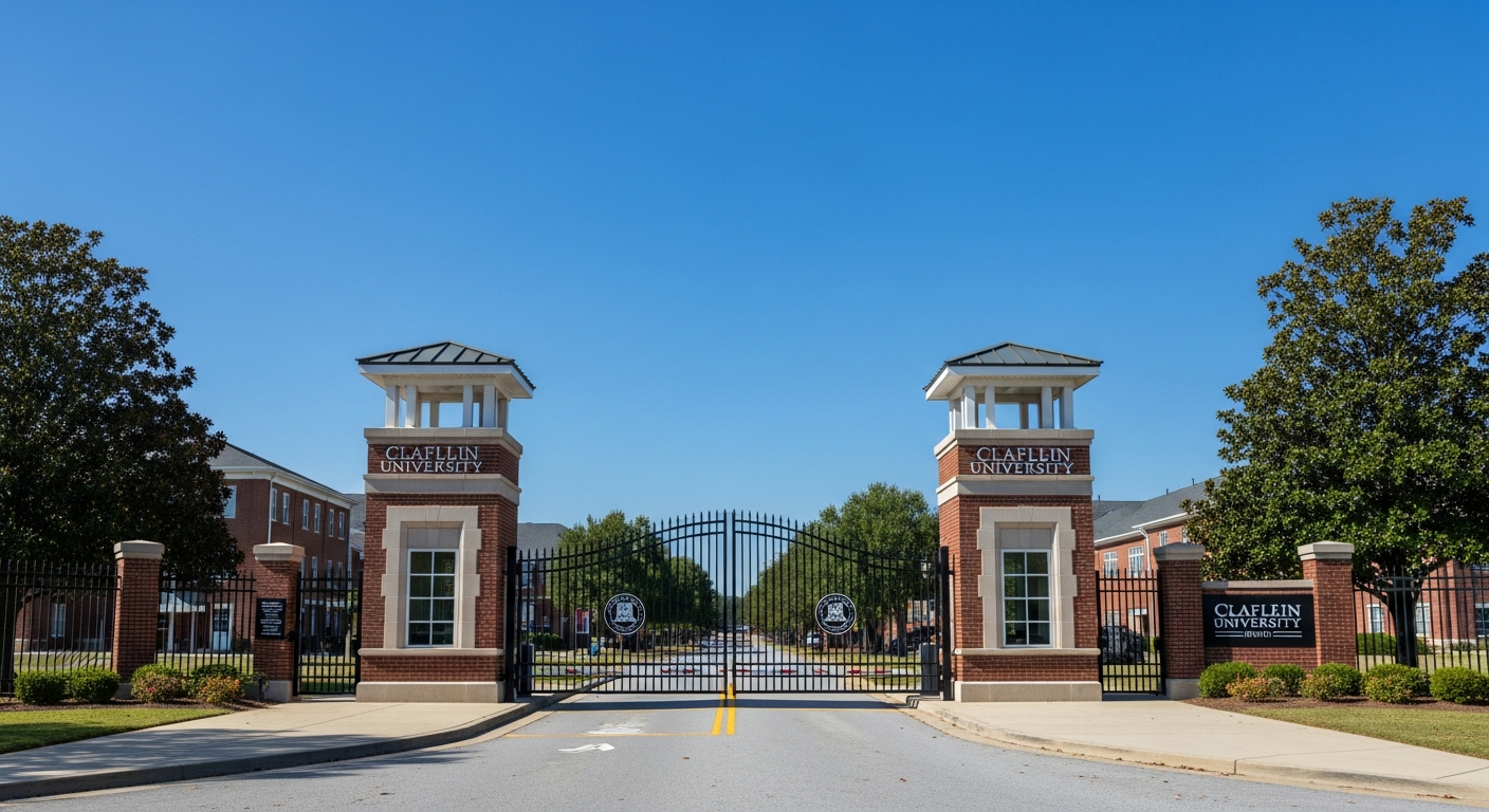 iconic campus entrance gate or sign