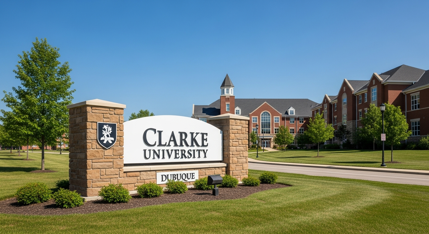 iconic campus entrance gate or sign