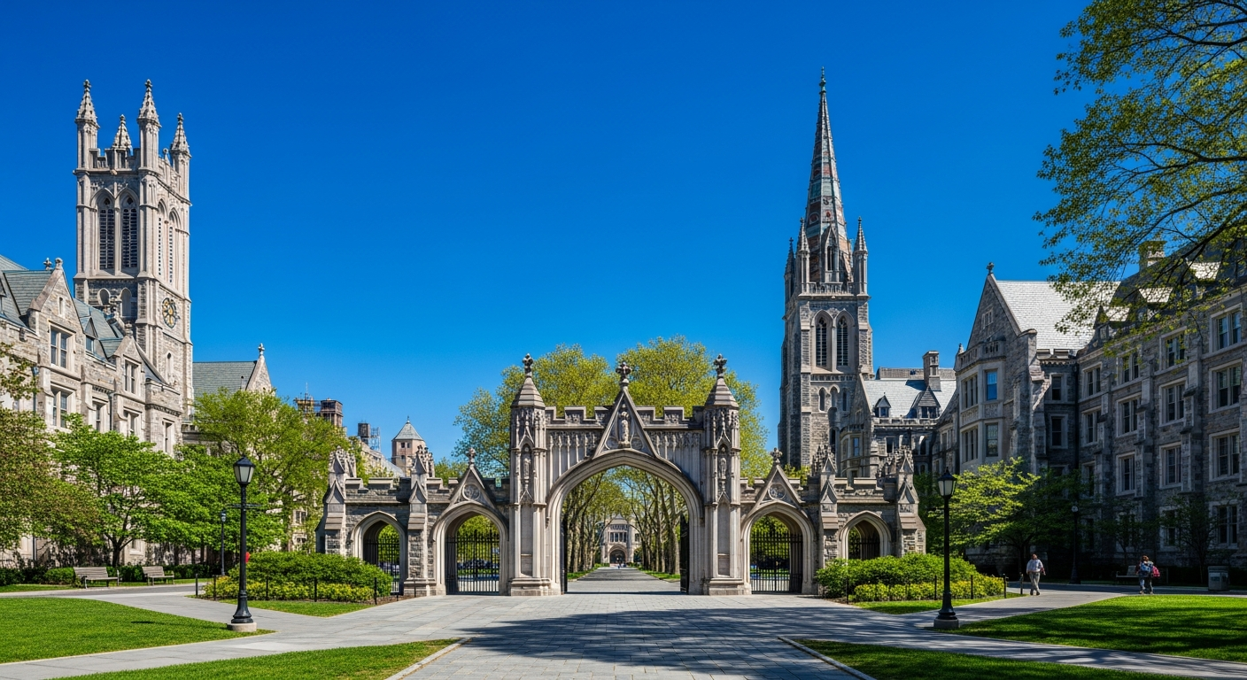 iconic campus entrance gate or sign