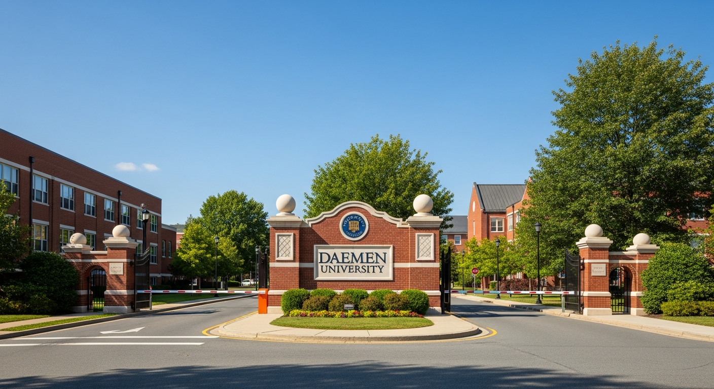iconic campus entrance gate or sign