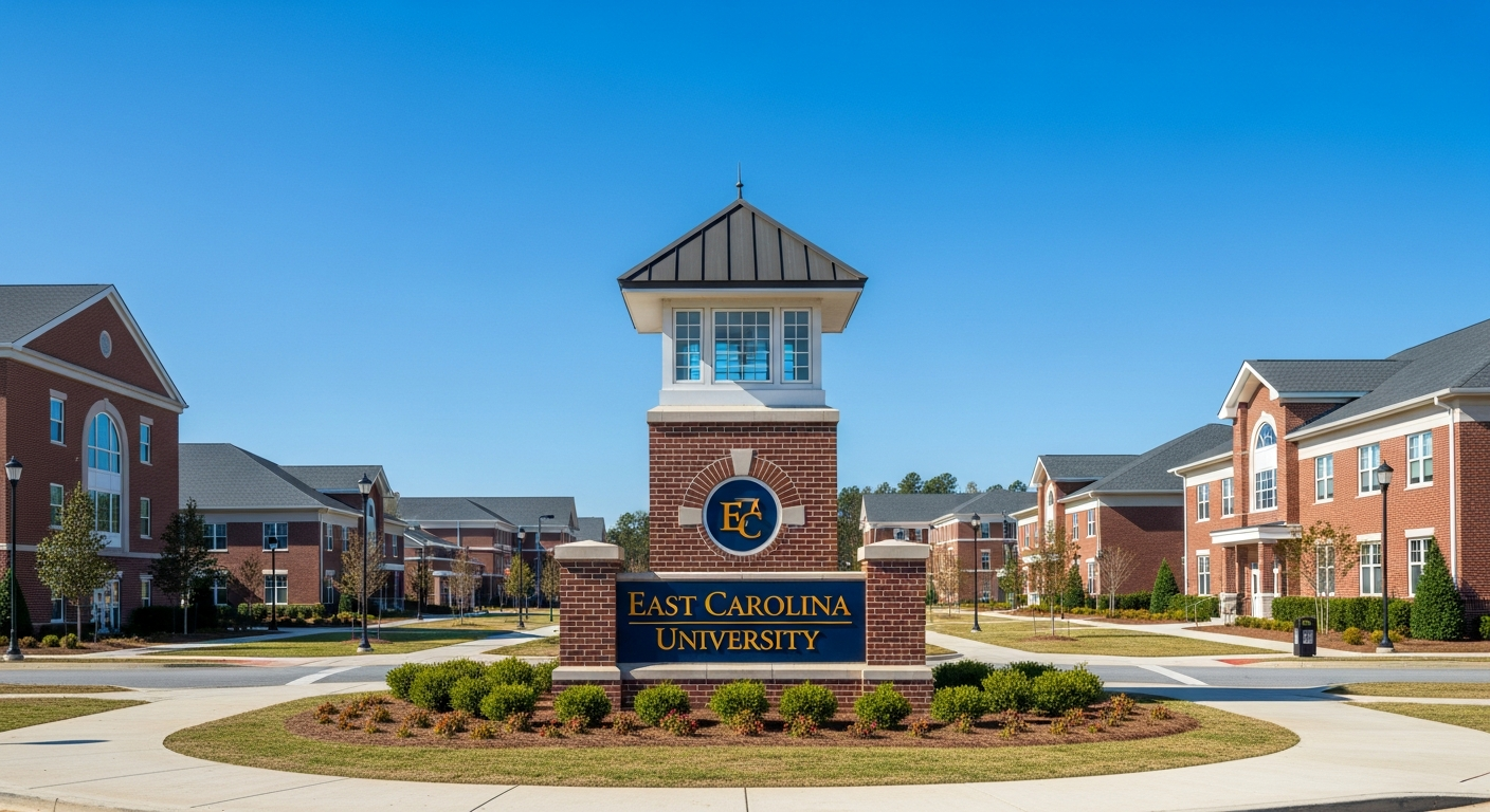 iconic campus entrance gate or sign