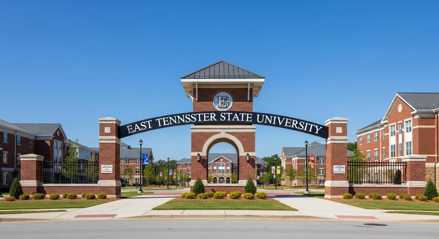 iconic campus entrance gate or sign