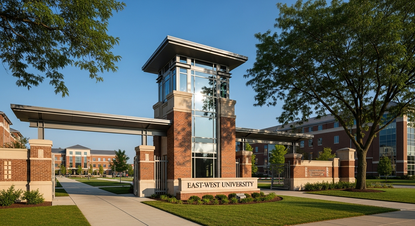 iconic campus entrance gate or sign