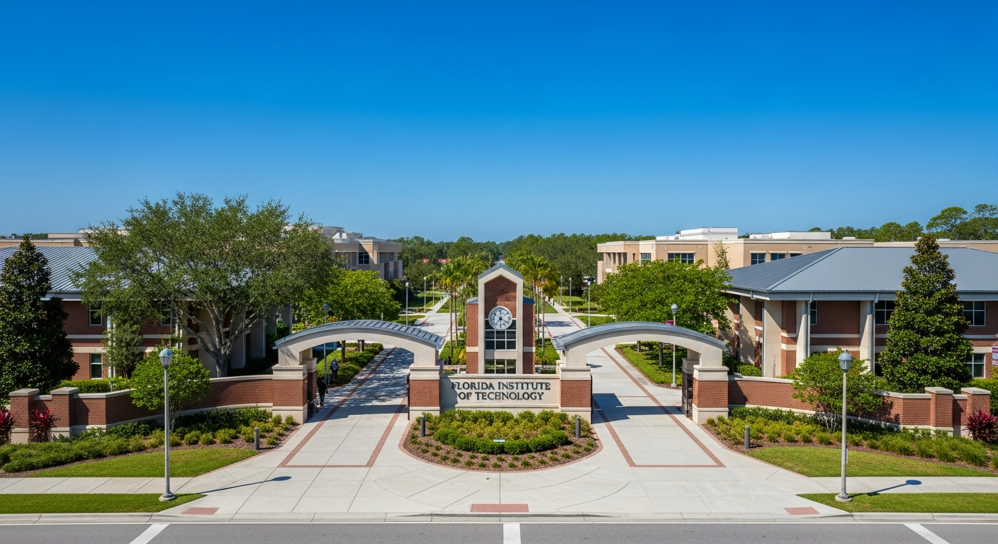 iconic campus entrance gate or sign