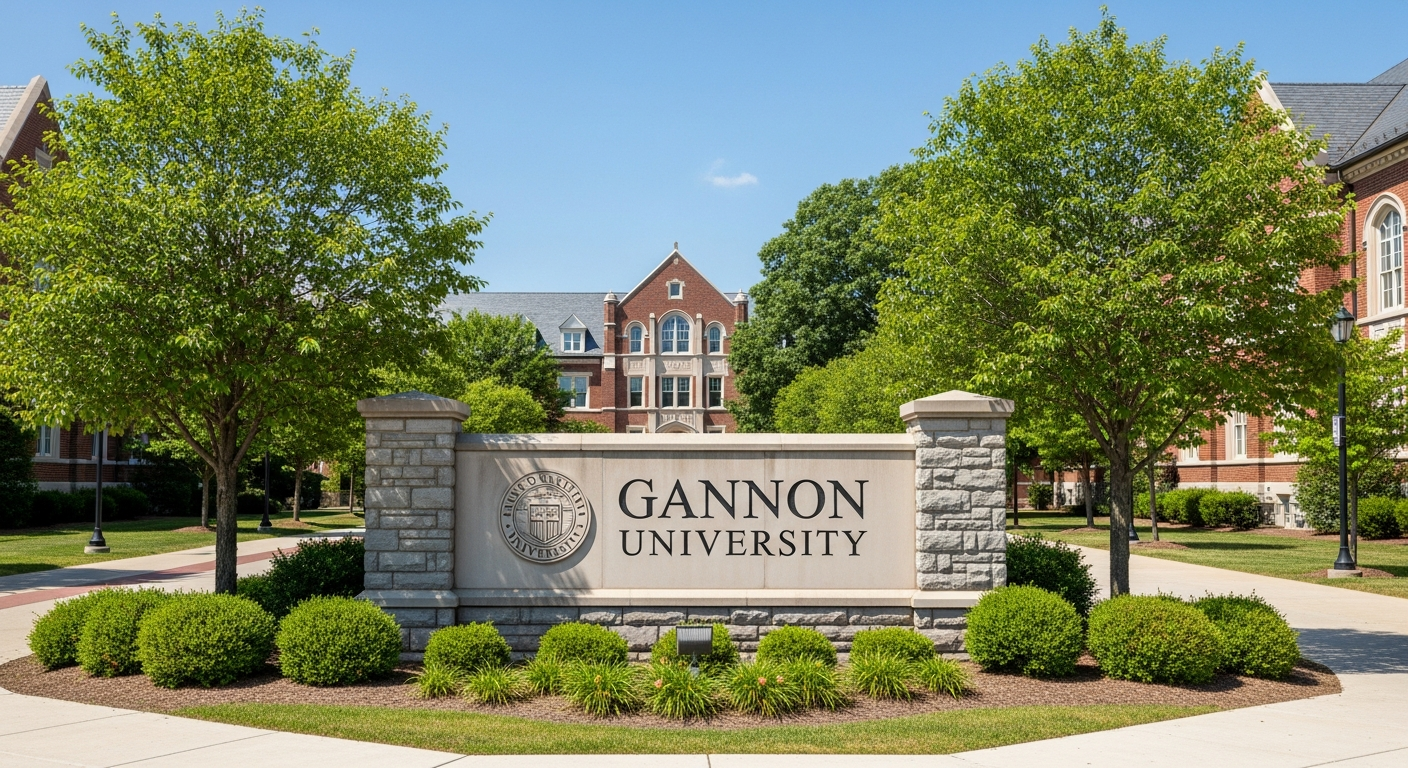 iconic campus entrance gate or sign