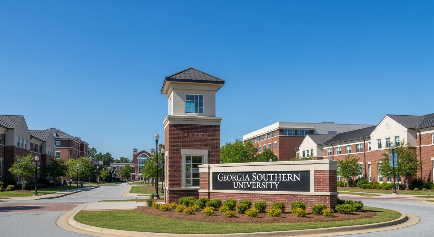 iconic campus entrance gate or sign