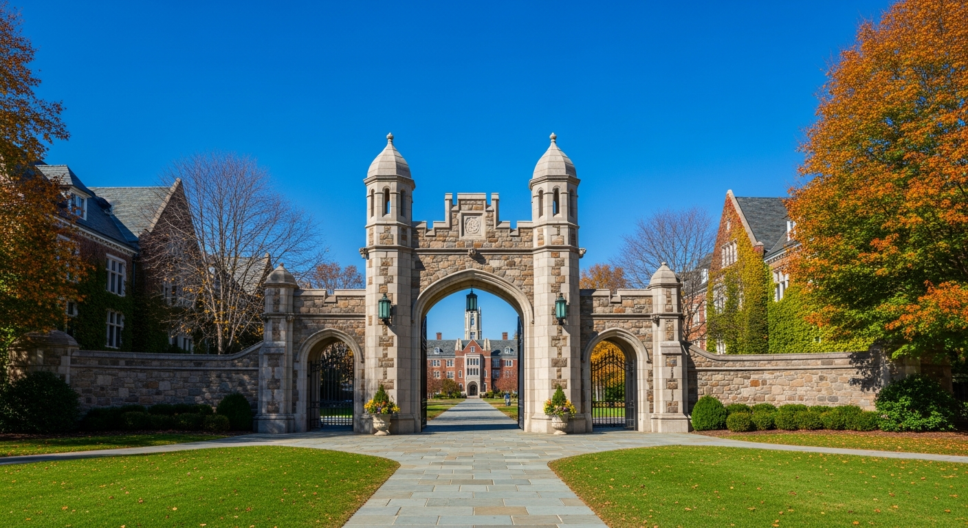 iconic campus entrance gate or sign