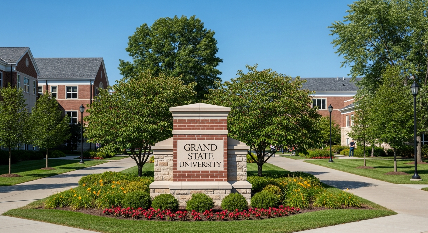 iconic campus entrance gate or sign