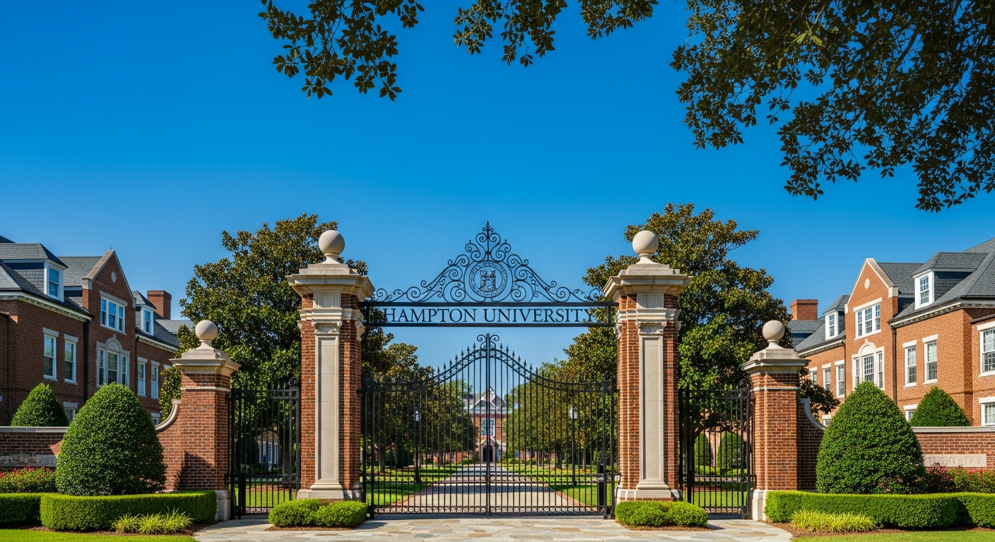 iconic campus entrance gate or sign