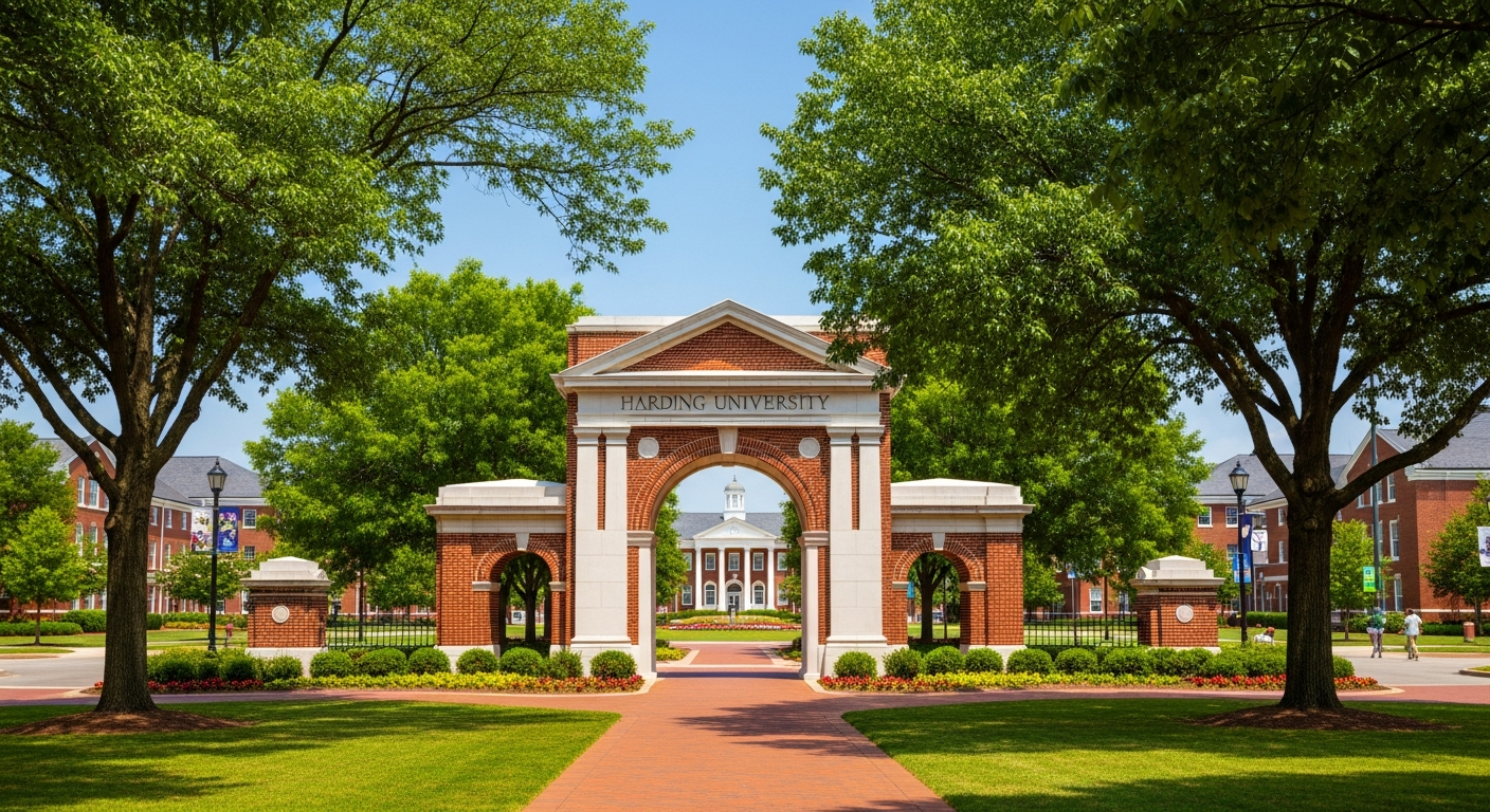 iconic campus entrance gate or sign