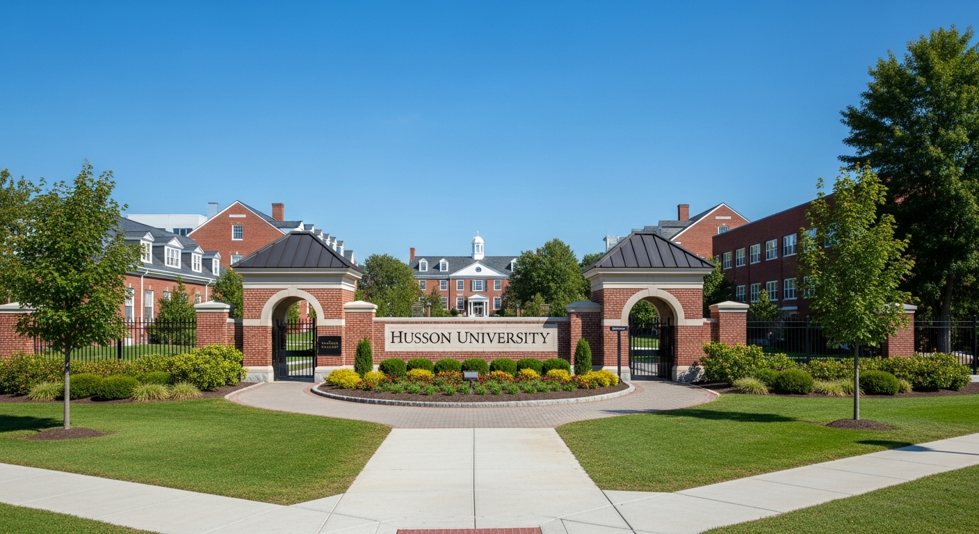 iconic campus entrance gate or sign