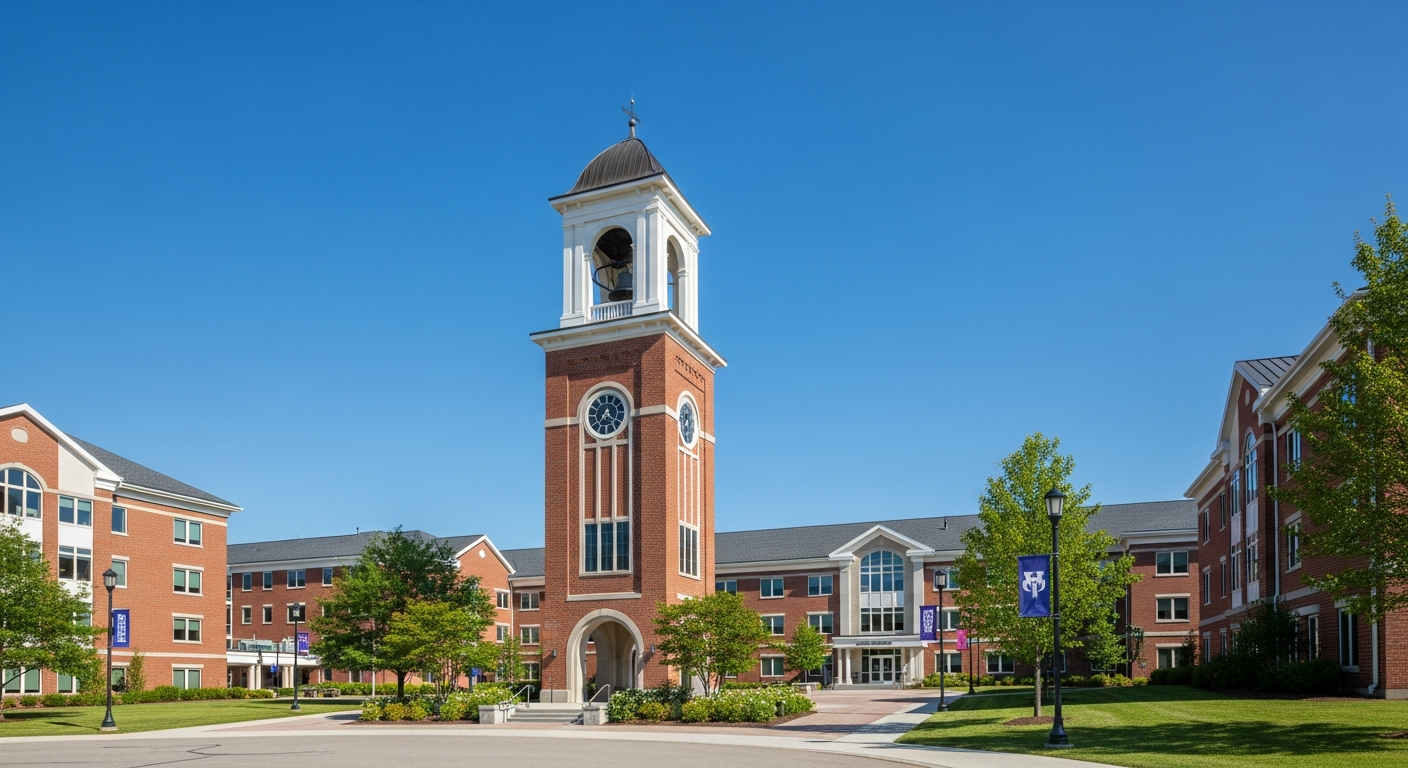 campus bell tower, clock tower, or landmark building