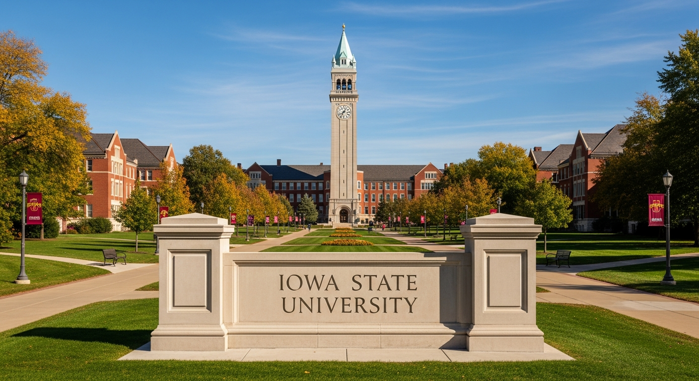 iconic campus entrance gate or sign