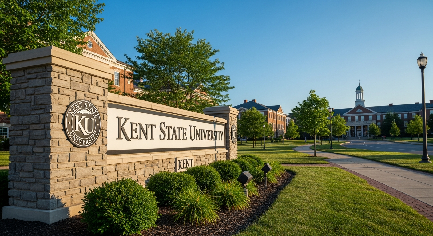 iconic campus entrance gate or sign