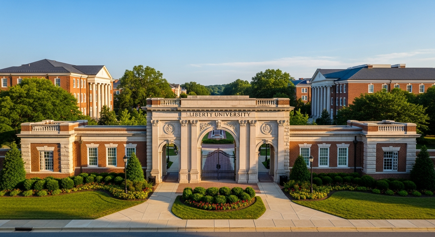 iconic campus entrance gate or sign