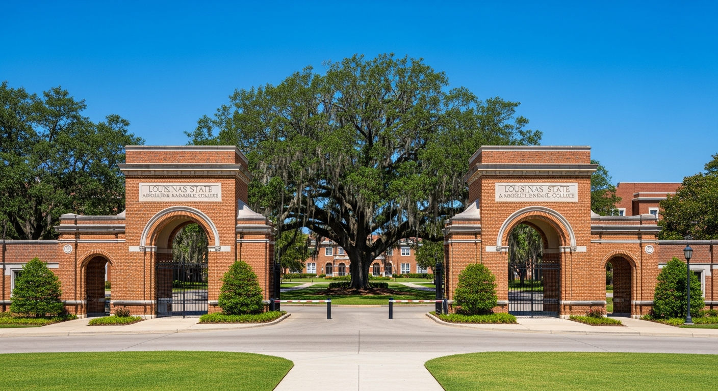 iconic campus entrance gate or sign