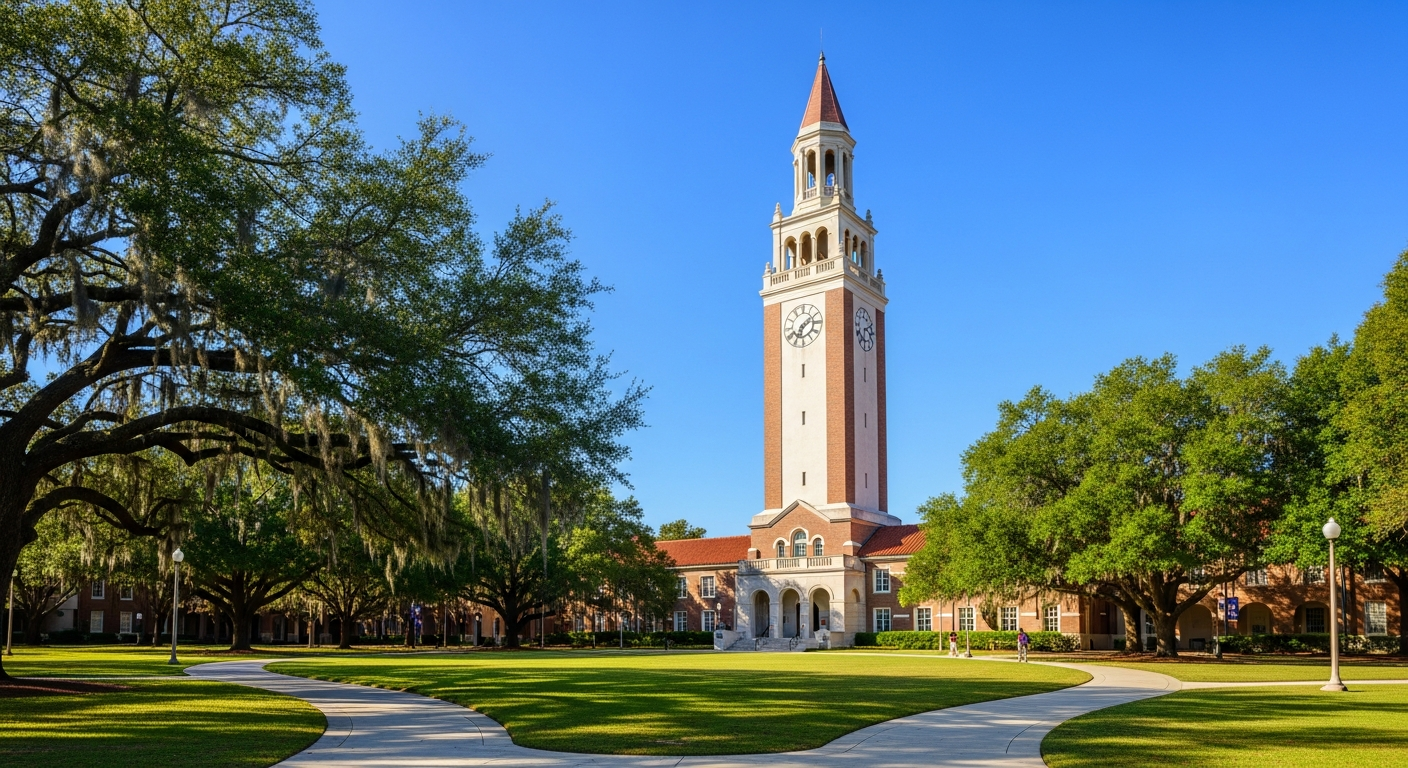 campus bell tower, clock tower, or landmark building