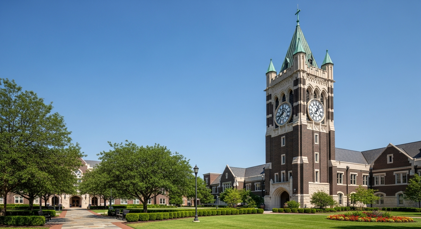 campus bell tower, clock tower, or landmark building