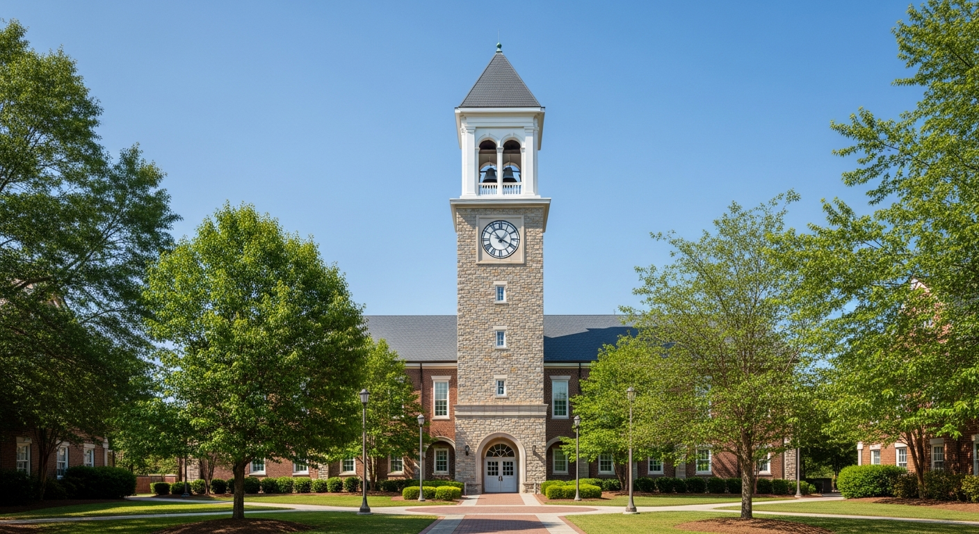 campus bell tower, clock tower, or landmark building