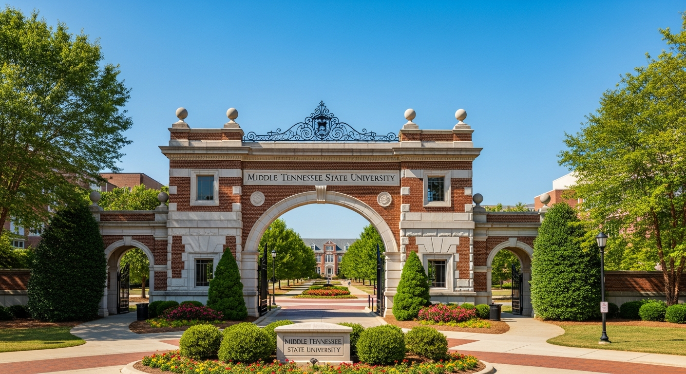 iconic campus entrance gate or sign