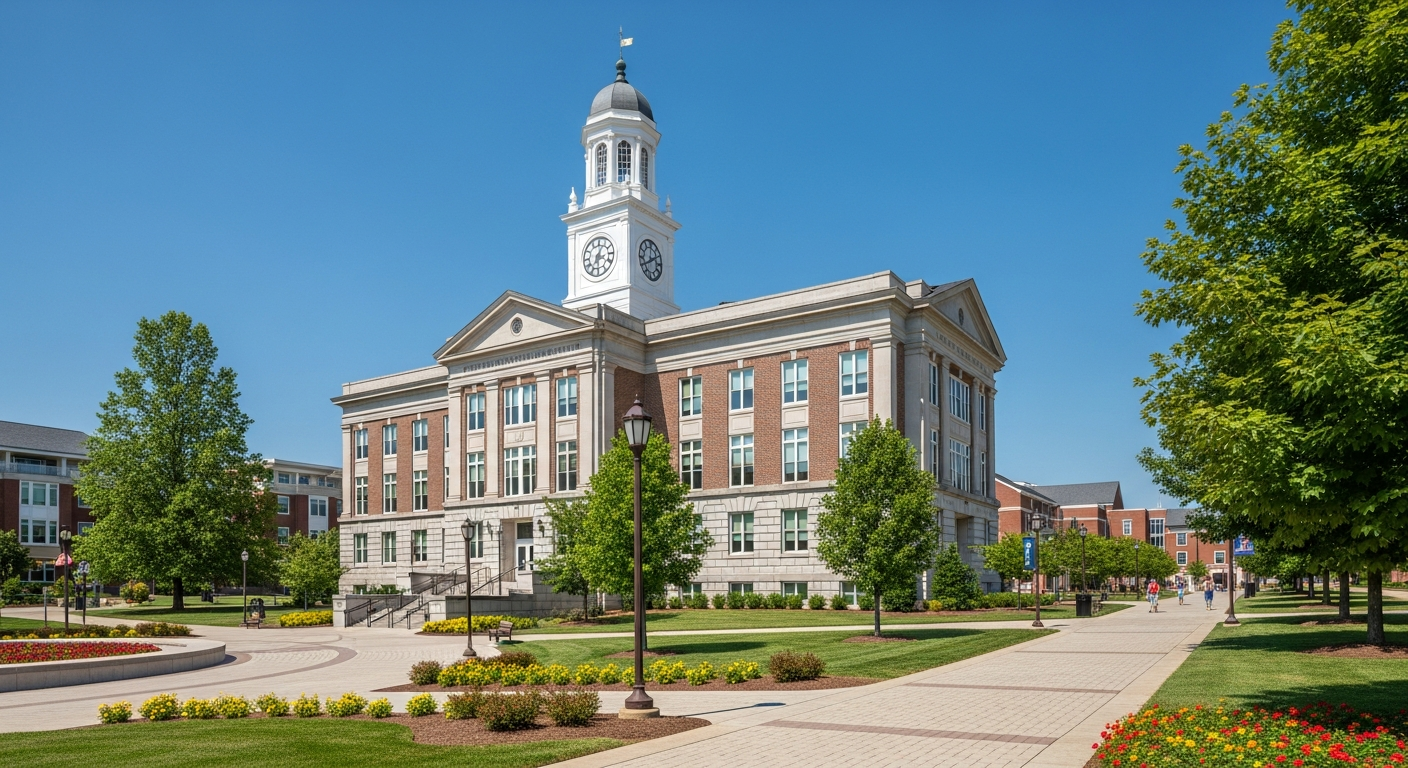 campus bell tower, clock tower, or landmark building