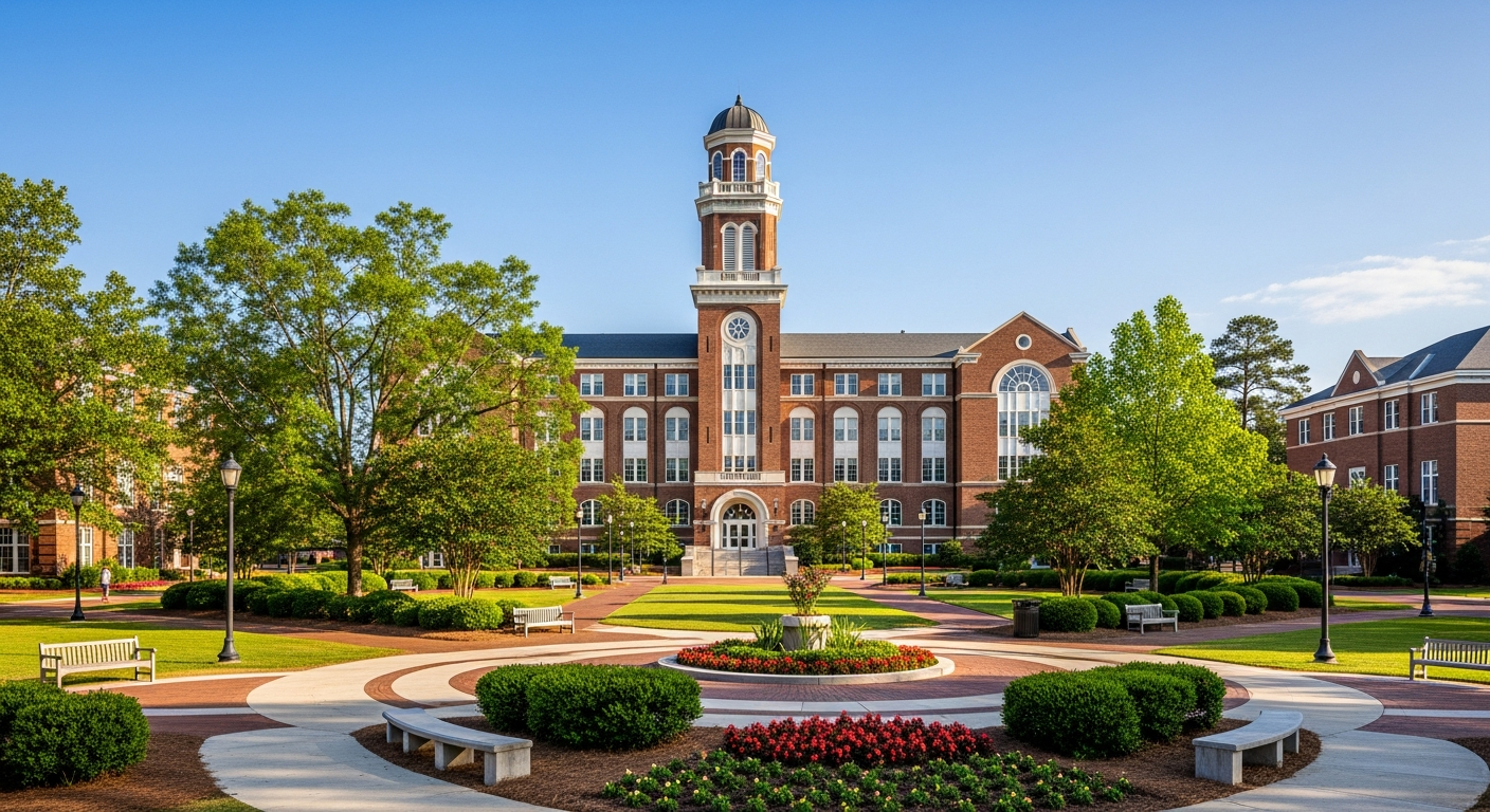campus bell tower, clock tower, or landmark building
