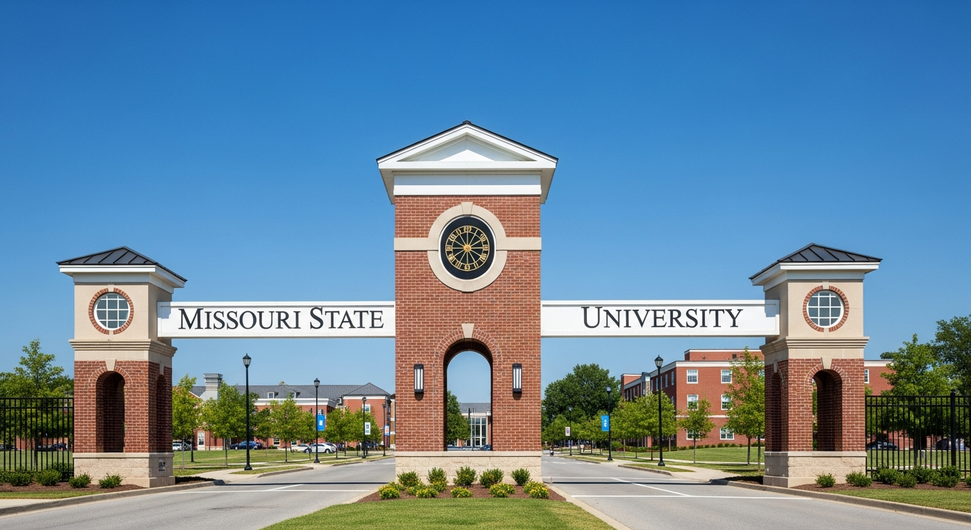 iconic campus entrance gate or sign