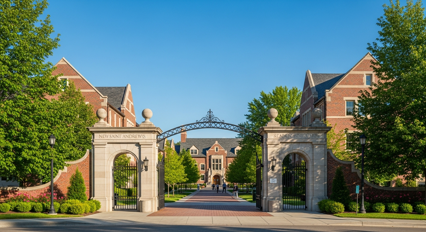 iconic campus entrance gate or sign