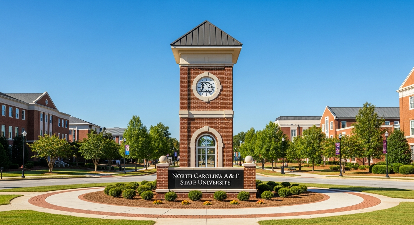 iconic campus entrance gate or sign
