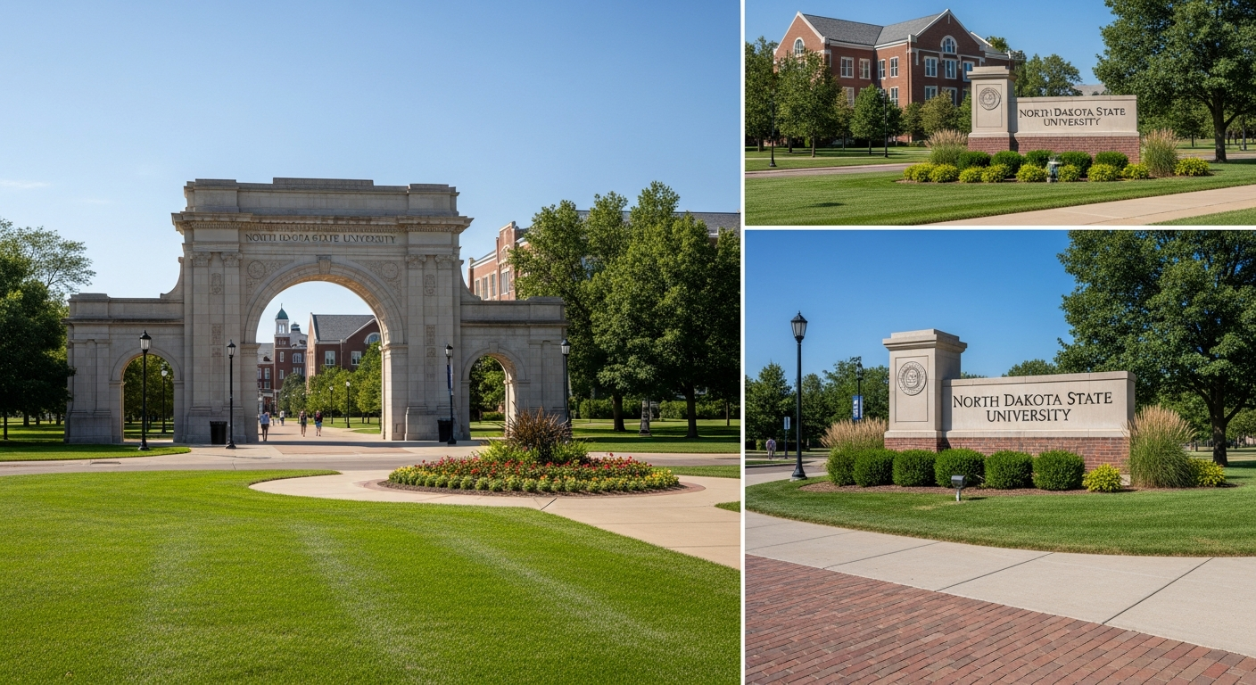 iconic campus entrance gate or sign