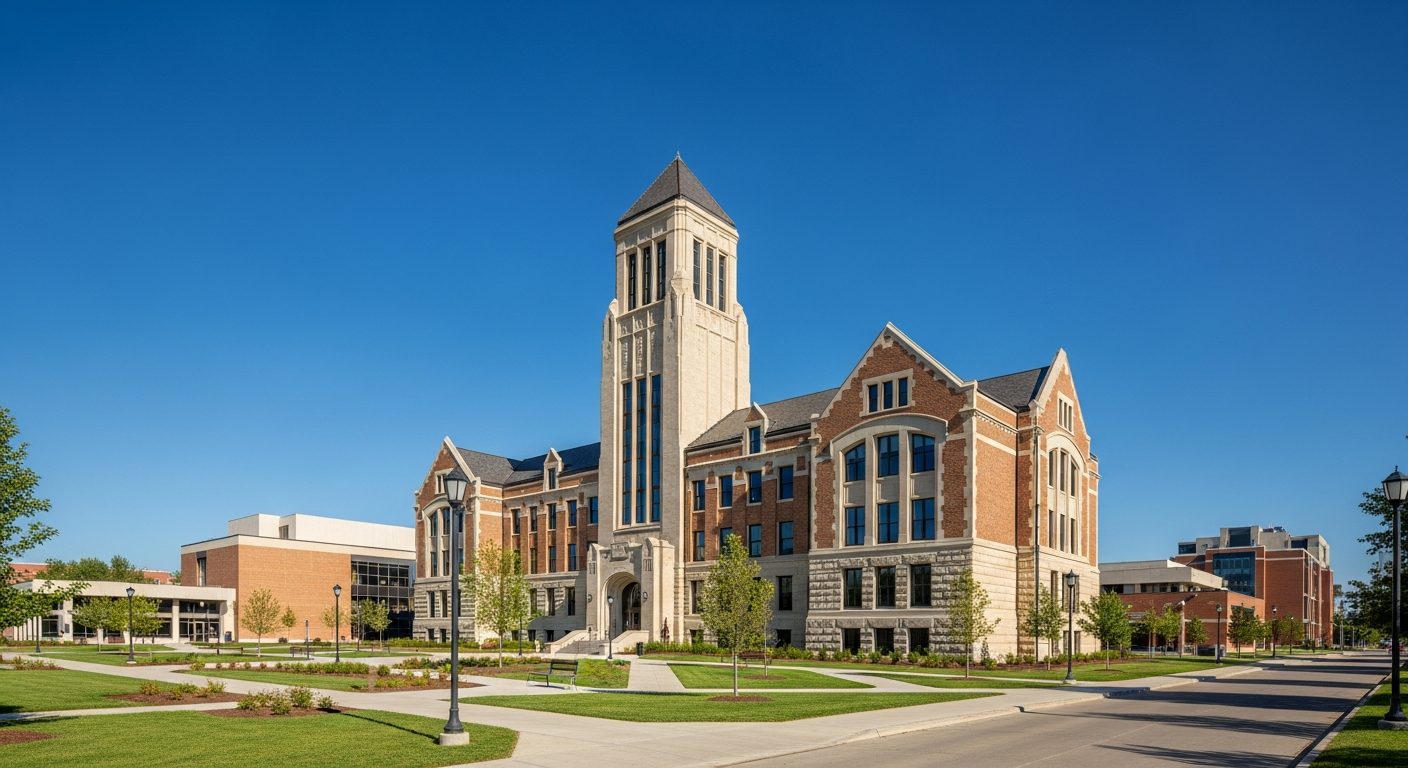 campus bell tower, clock tower, or landmark building