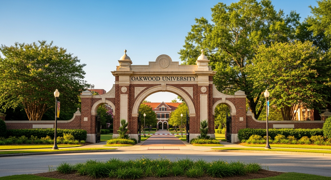 iconic campus entrance gate or sign
